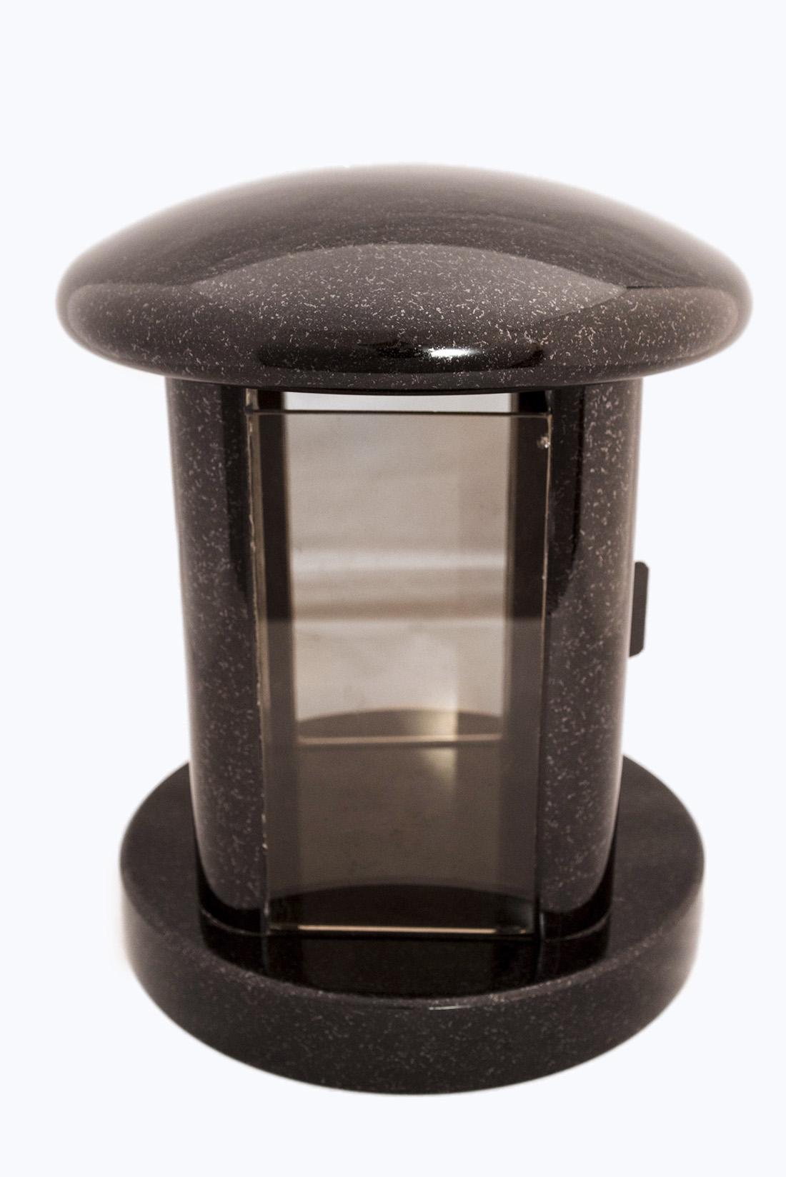Accessoires grafmonument lantaarn bruin + gekleurd glas (AS013)