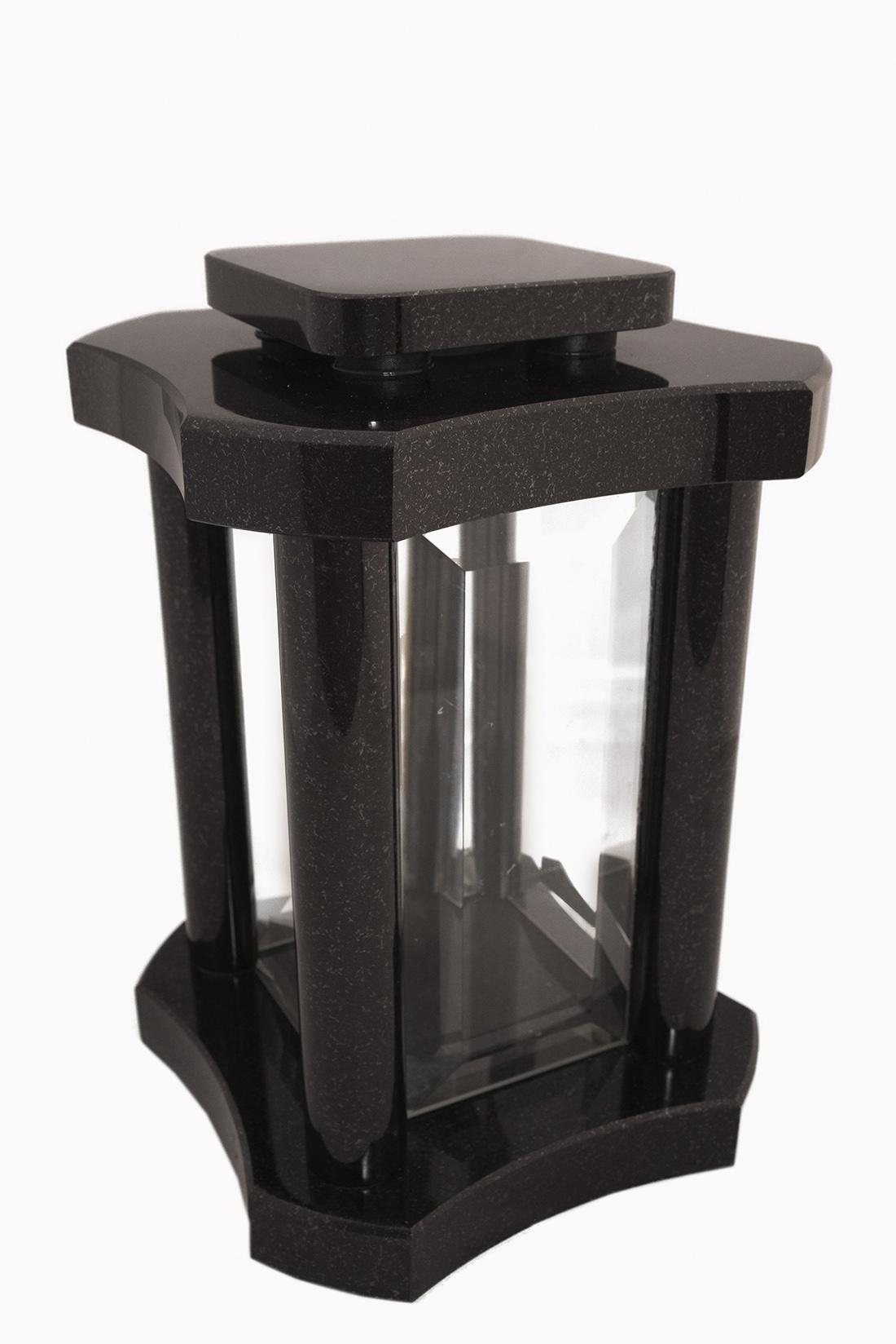 Accessoires grafmonument lantaarn zwart + glas (AS028)