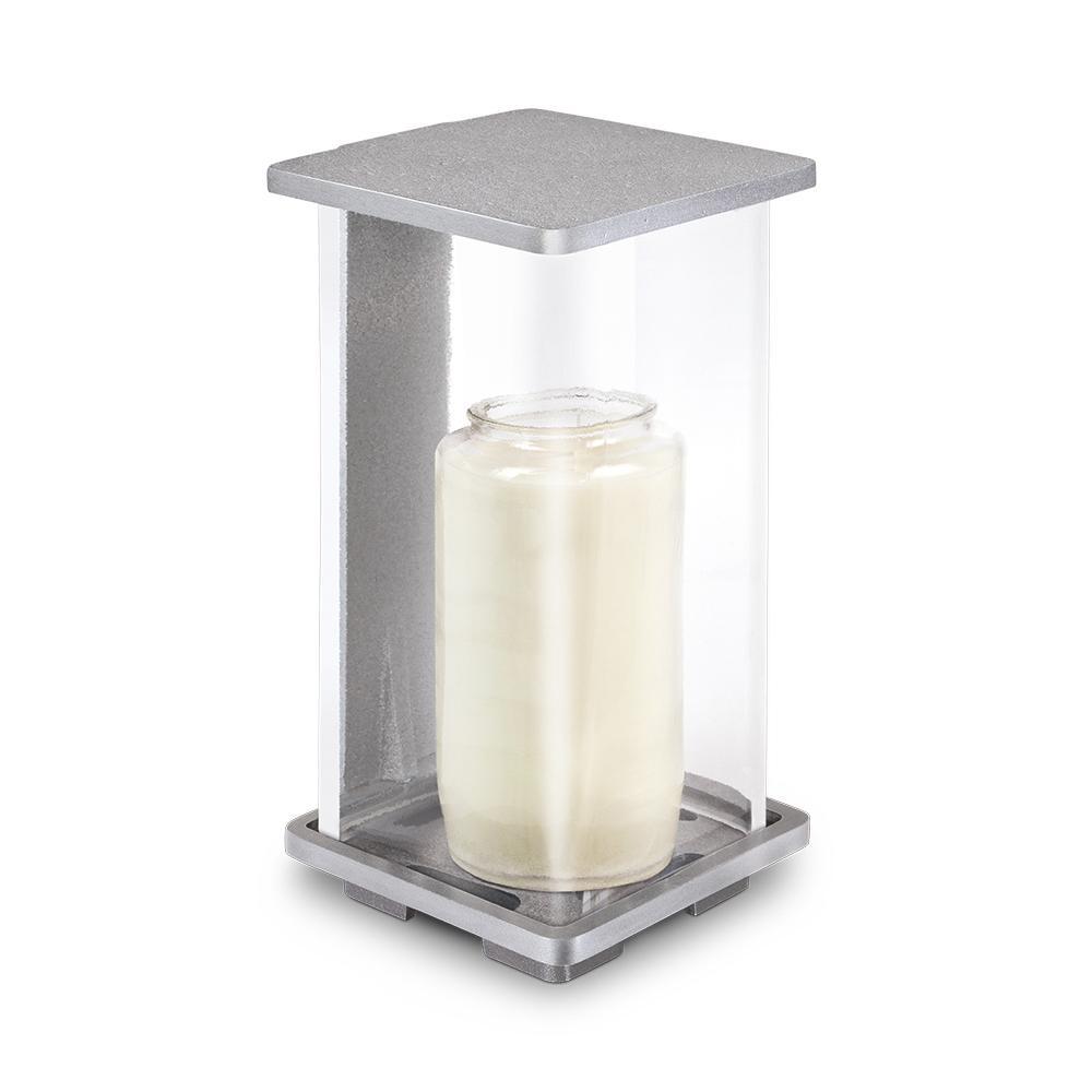 Accessoires grafmonument lantaarn zilver + glas (AS050)