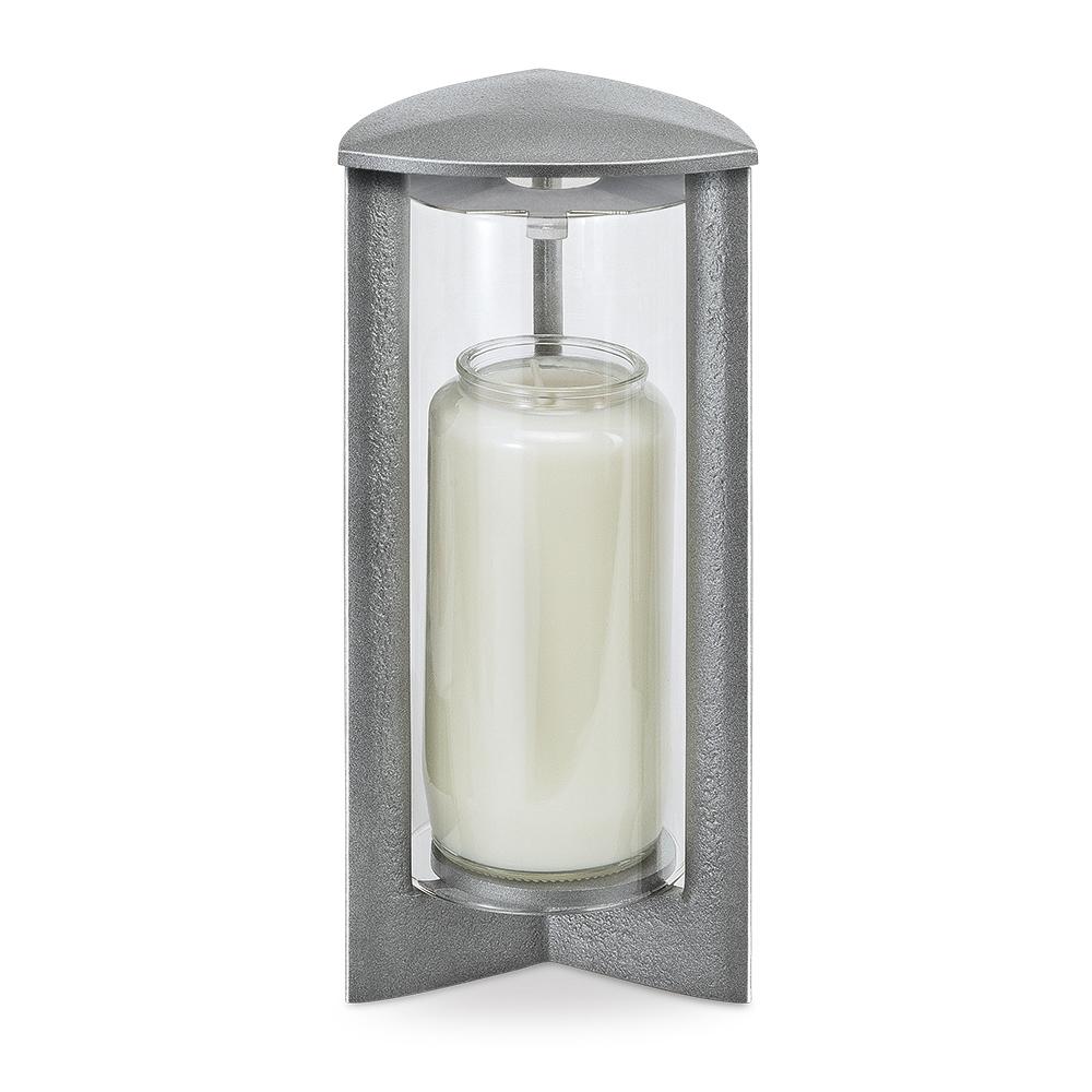 Accessoires grafmonument lantaarn zilver + glas (AS052)