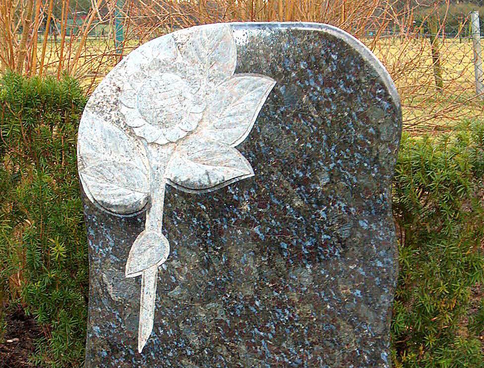 Persoonlijke decoratie grafsteen handgehakte bloem uit graniet